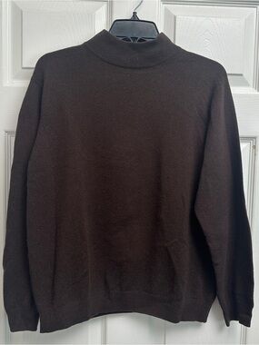 Vintage 100%Cashmere Soft Knit Brown Turtleneck Sweater
